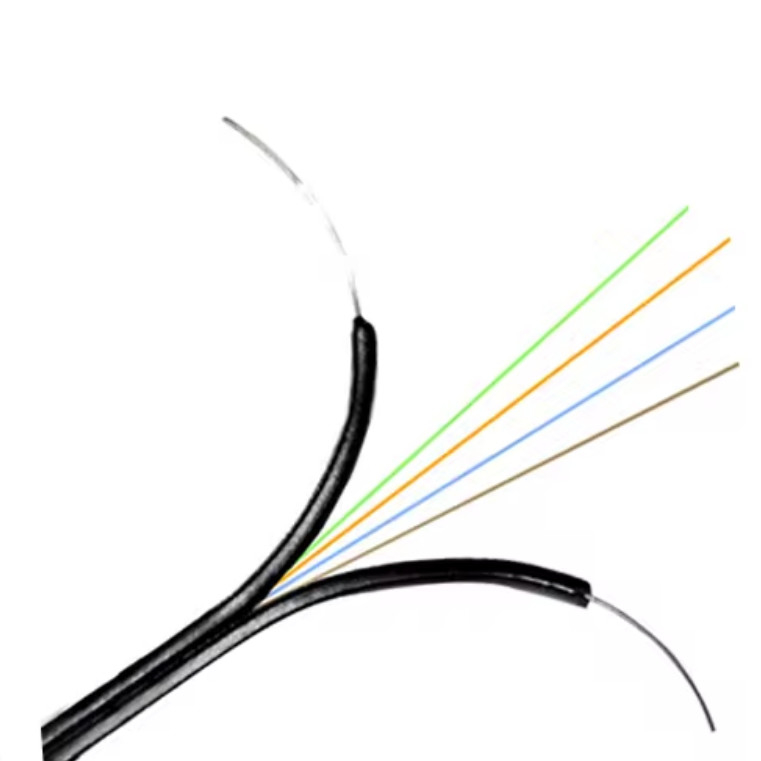 G657A 4 rdzenie FTTH Kabel światłowodowy Kabel płaski GJXH Własność stalowa