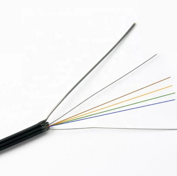 Kabel FTTH wewnętrzny zewnętrzny samopodtrzymany kabel płaski GJYXCH 4 rdzenie