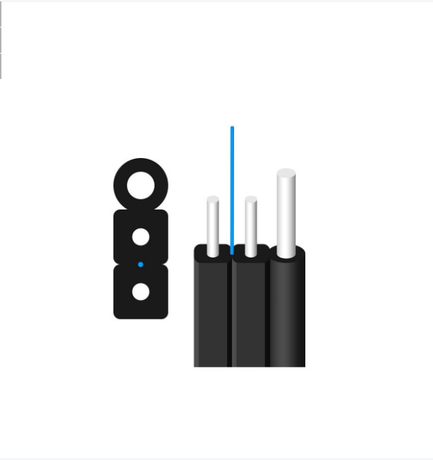 FTTH Wewnętrzny, zewnętrzny FRP Strength Member GJYXFCH 1/2 Fibre Optic Drop Cable