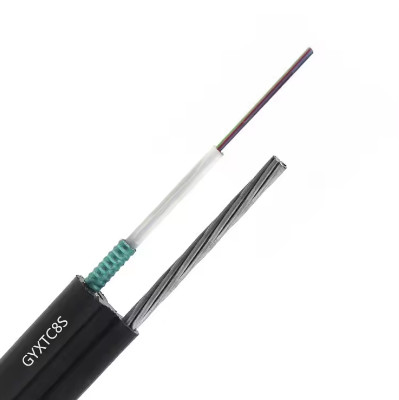 Powietrzny kabel światłowodowy 2 4 6 8 10 12 rdzeń samonośna taśma stalowa Gyxtc8s kabel