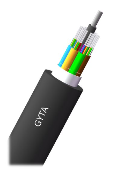 2-144 rdzenia GYTA taśma aluminiowa z prętem optycznym